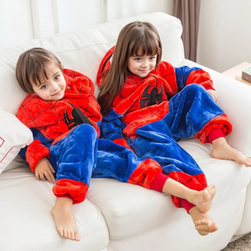 Lilo Stitch Cosplay Costume Boys Girls Spider Pajamas Plush Winter Warm Clothes for Boys Girls Halloween Christmas Gifts