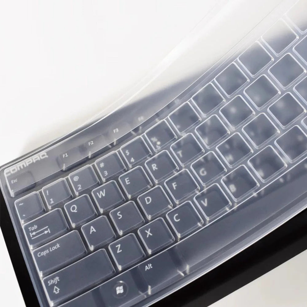 Protector de silicona universal para teclado, funda protectora para PC de escritorio, transparente, de gel de sílice, cóncavo y resistente a golpes.
