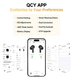 QCY MeloBuds Pro Adaptive Hybrid Active Noise Cancelling Wireless Earbuds 46dB Bluetooth 5.3 LDAC Hi-Res Audio 34H Earphones
