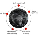 Car Steering Wheel Braid Cover Needles And Thread Artificial Leather Car Covers Suite 5 Color DIY Texture Soft Auto Accessories