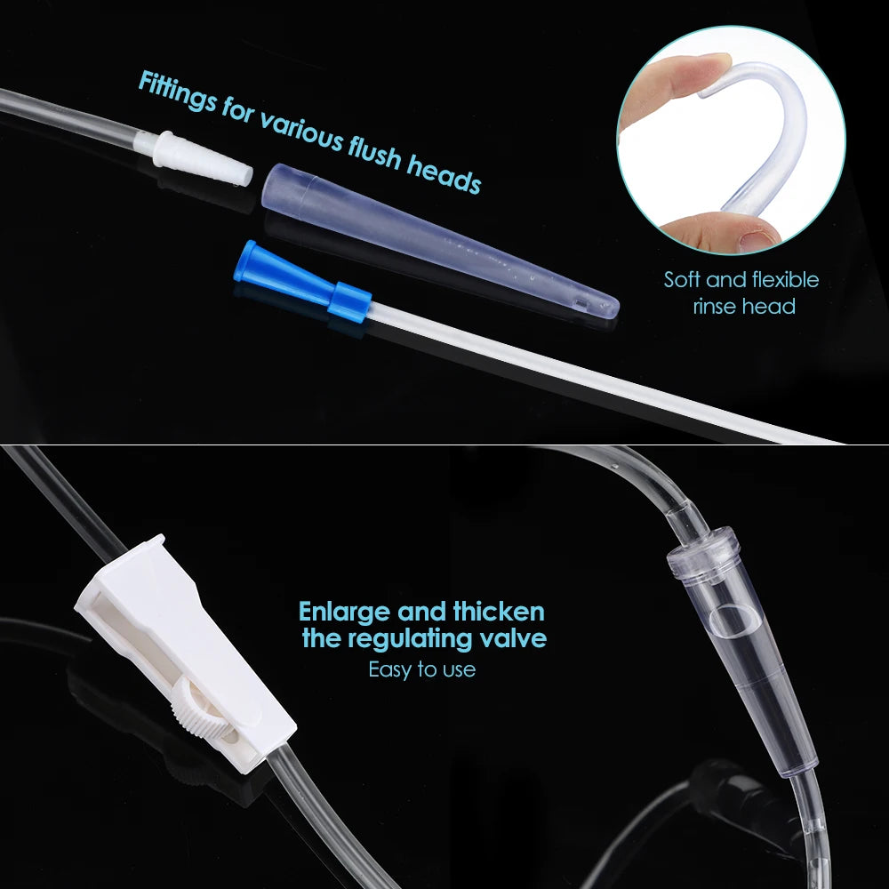 Reusable Enema Bag Colon Irrigator Feminine Hygiene Health Care Weight Loss Silicone Water Detox Douche Anal Vagina Cleaner