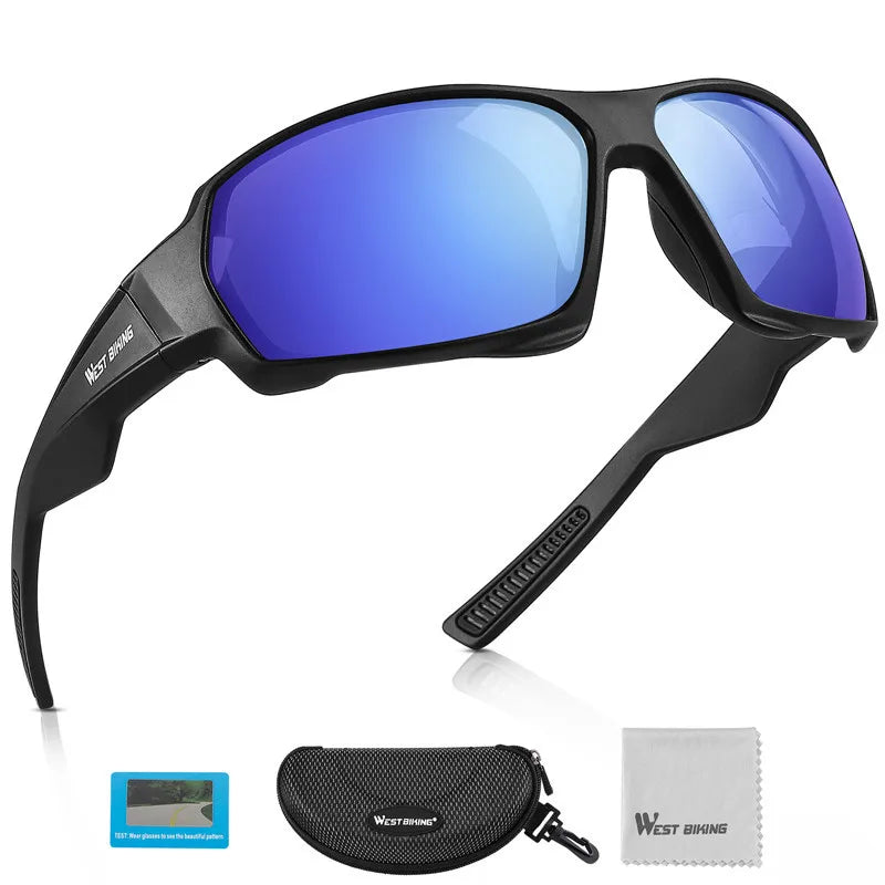 WEST BIKING HD Polarized Cycling Sunglasses UV400 Protection MTB Road Bike Eyewear Men Outdoor Sport Bicycle Fishing Glasses