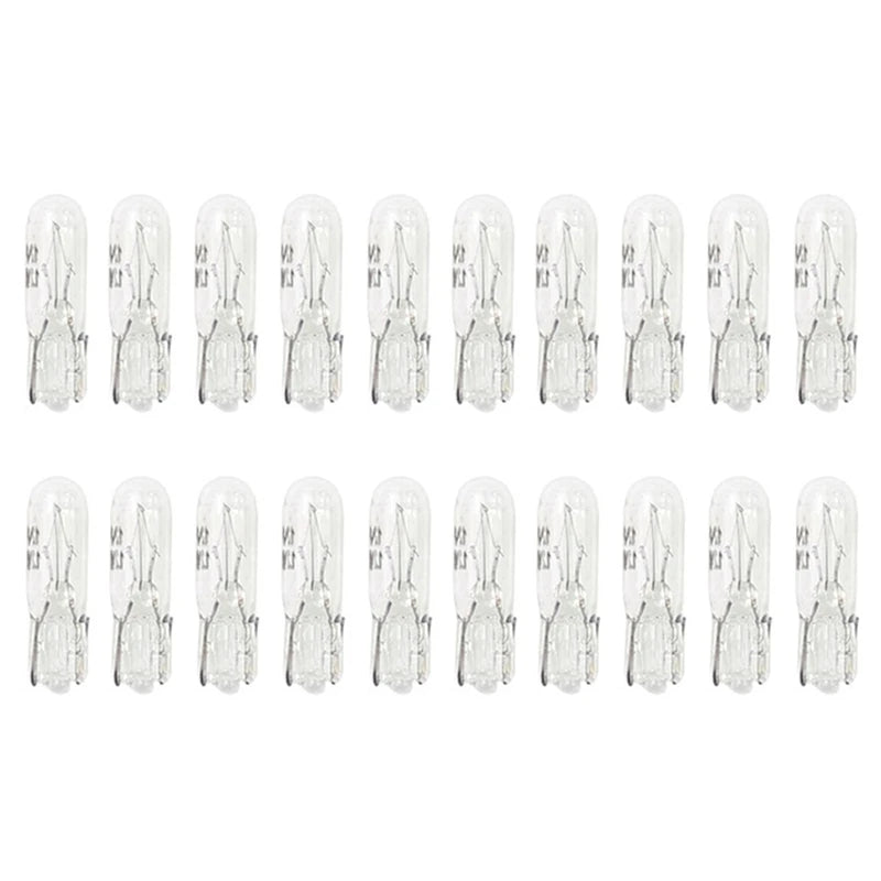 20Pcs Halogen T5 W2W Bulb 12V Car Instrument Lights Dashboard Bulb Auto Interior Warnning Light