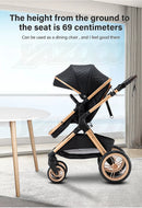 Newest Baby Stroller 3 in 1 Lightweight High Landscape Baby Carriage Aluminum Frame Travel System with Car Seat Pram for Newborn