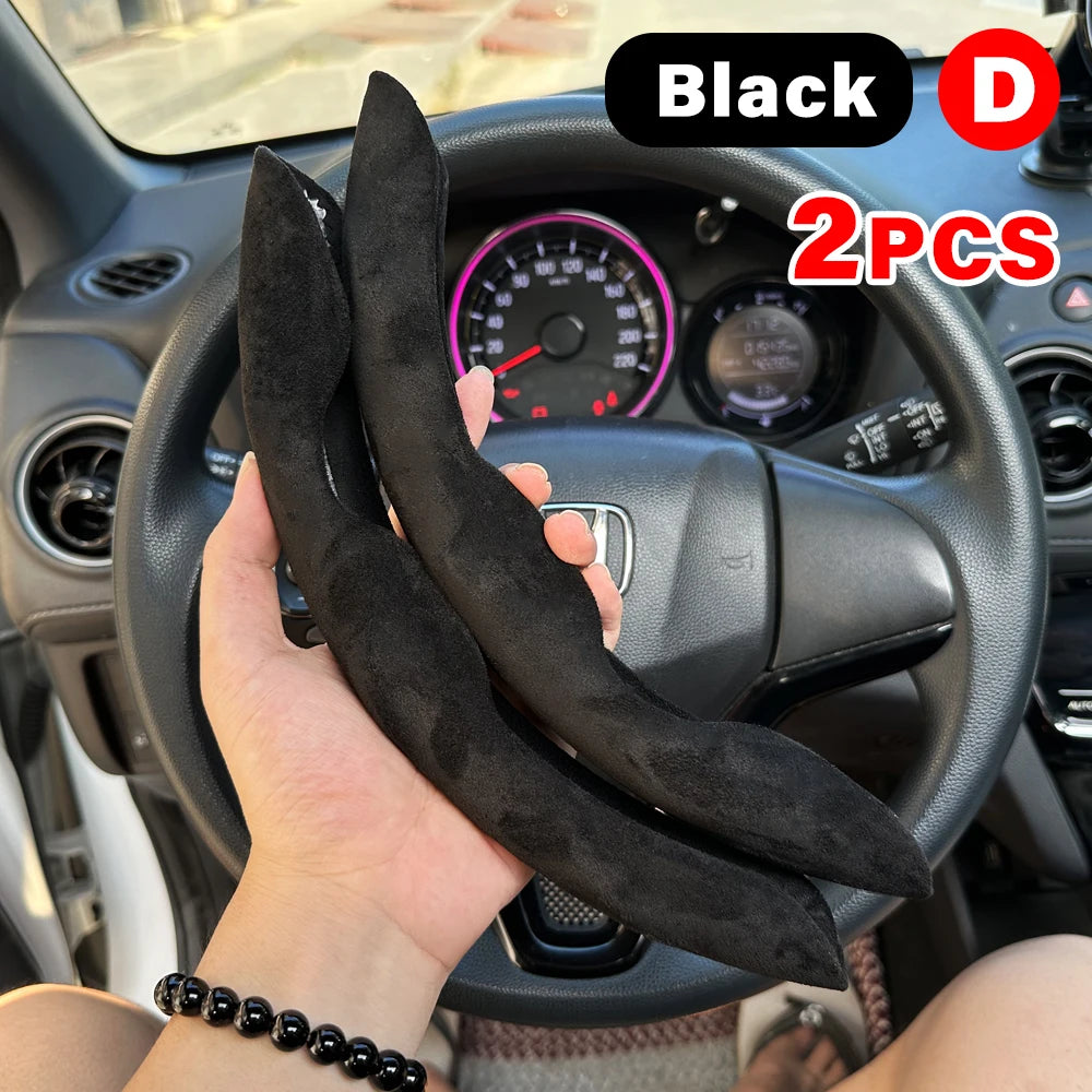38cm Car Steering Wheel Covers Booster Micro Fiber Leather Auto Interior Decorative Accessories Universal Carbon Fiber Looking