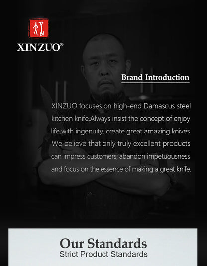 XINZUO-Juego de Cuchillos de Cocina de acero inoxidable 1,4116, herramienta de corte con mango de sándalo rojo de alta calidad, 5 uds., Alemania