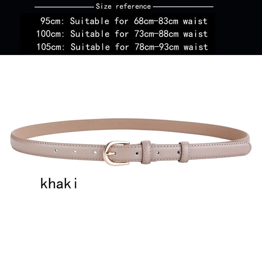 Women's belt genuine leather fashion casual simple everything matching decoration cowhide pants belt white jeans small belt