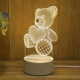 Romantic Love 3D Acrylic LED Lamp for Home Children's Night Light Table Lamp Birthday Party Decor Valentine's Day Bedside Lamp