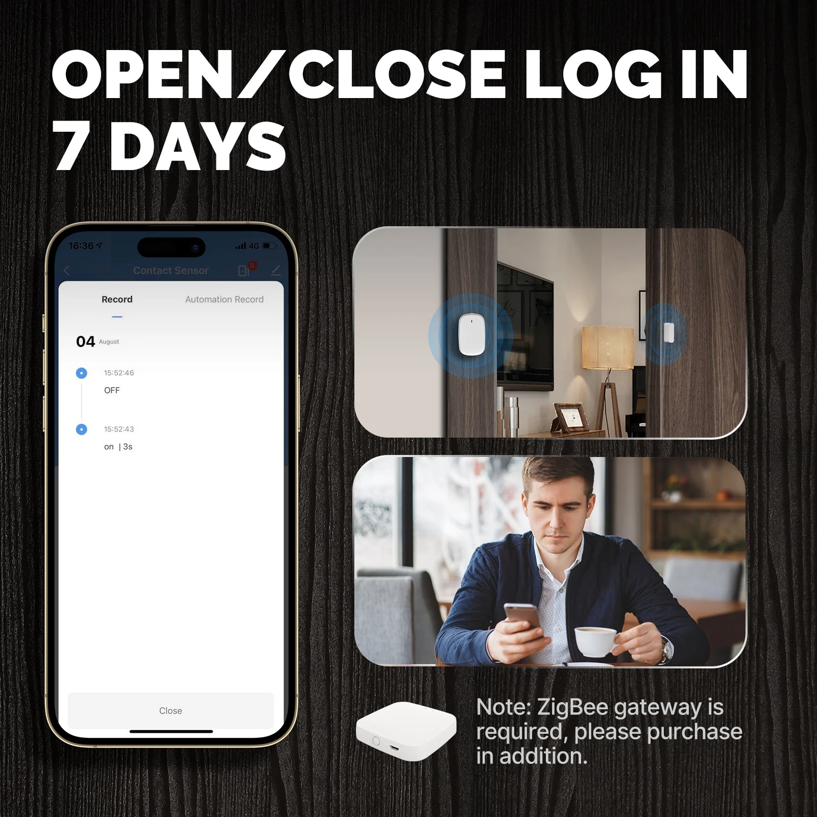 MOES Tuya ZigBee Smart Window Door Gate Sensor Detector Smart Home Security Alarm System Smart Life Tuya App Remote Control