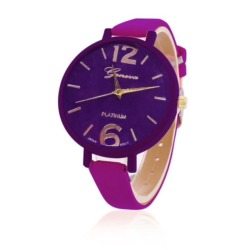 New 2023wokai business watch Quartz sports leisure belt men's watch Wheel pattern personality women clock