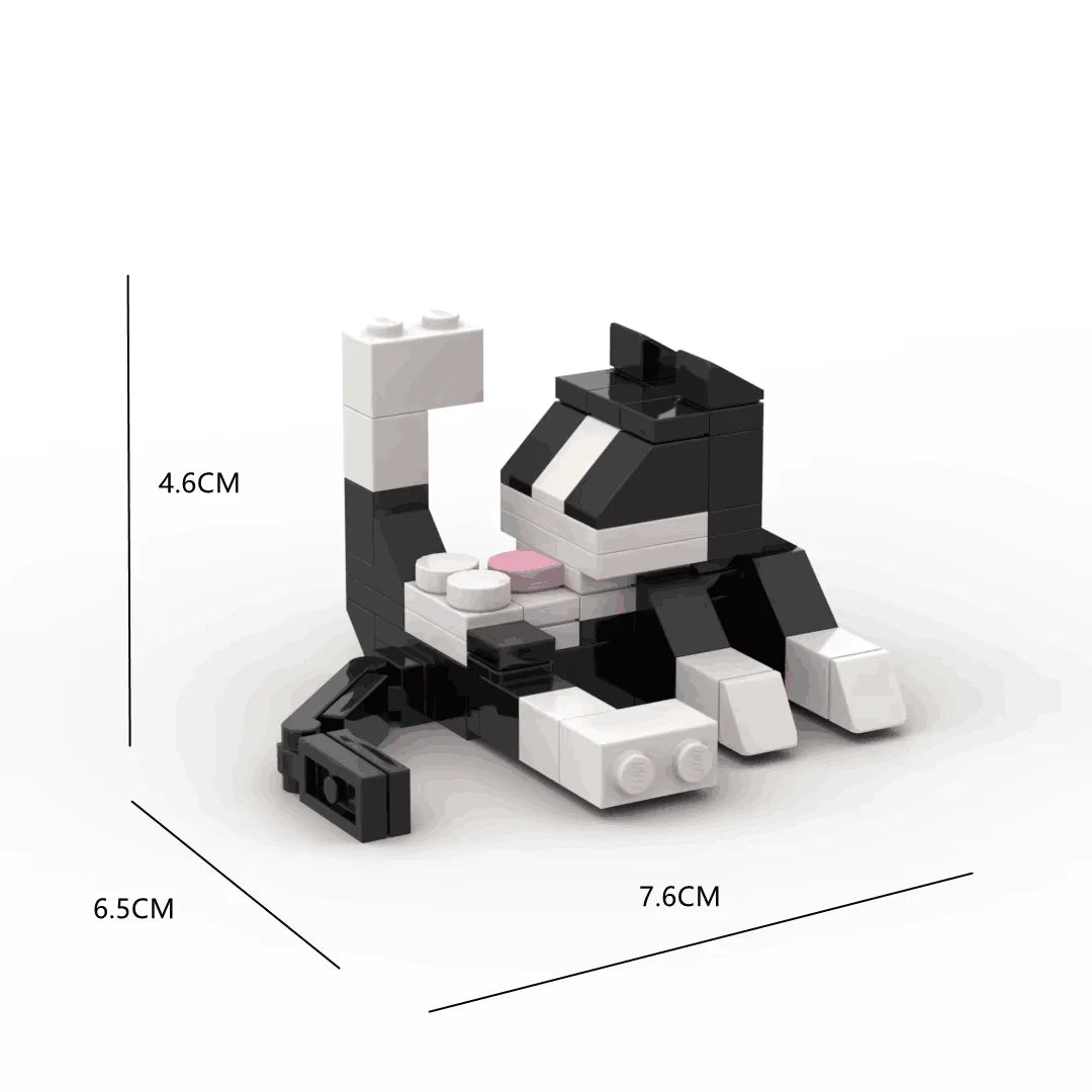 Hot Animal Series 62pcs Moc Bricks Cat Figires Diy Building Blocks Education Toys Desktop Decorative Ornaments Christmas Gifts