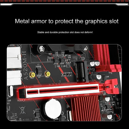 JGINYUE AM4 Motherboard supports AMD Ryzen R3 5 7 1/2/3/4/5th CPU processors DDR4 dual channel Memory RAM M-ATX A520M-H