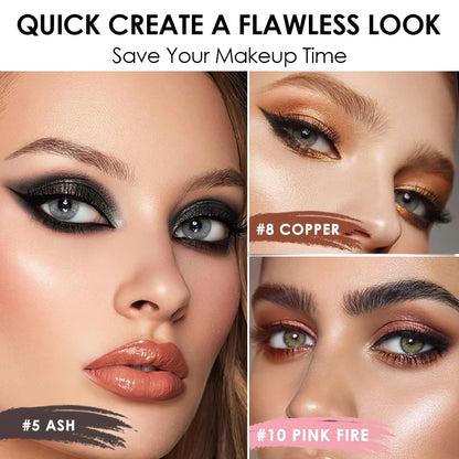 FOCALLURE Lápiz de sombra de ojos perlado de 24 colores, resistente al agua, con brillo, pigmento brillante, delineador en barra, herramientas de maquillaje