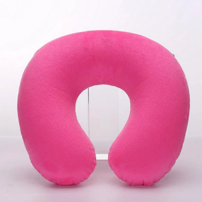 Almohada de cuello en forma de U, inflable, para aliviar la fatiga, para viajes, reposacabezas de vuelo, cojín para dormir en forma de U para avión.