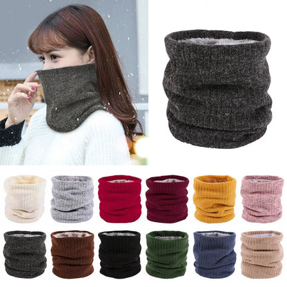 Fleece Lined Scarf Thermal Fleece Snood Neck Warmer Winter Outdoor Windproof Ski Cycling Circle Loop Scarves Men Women Gifts