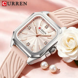 Relógio feminino quadrado minimalista pulseira pulseira de silicone casual