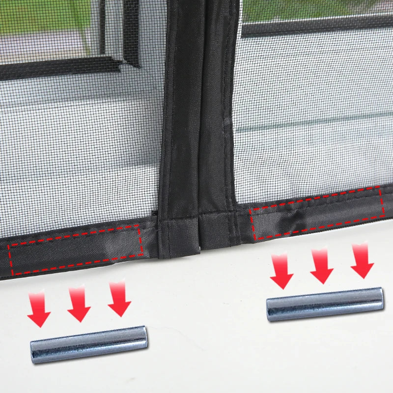Black，Mosquito net magnetic screen air curtain invisible customized size，Magnetic stripe opens from the middle，motorhomes， car