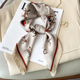 2024 Horse Print Female Silk Neck Scarf Square Hair Scarves Foulard Head Band Shawls Wraps Neckerchief Bandana Women