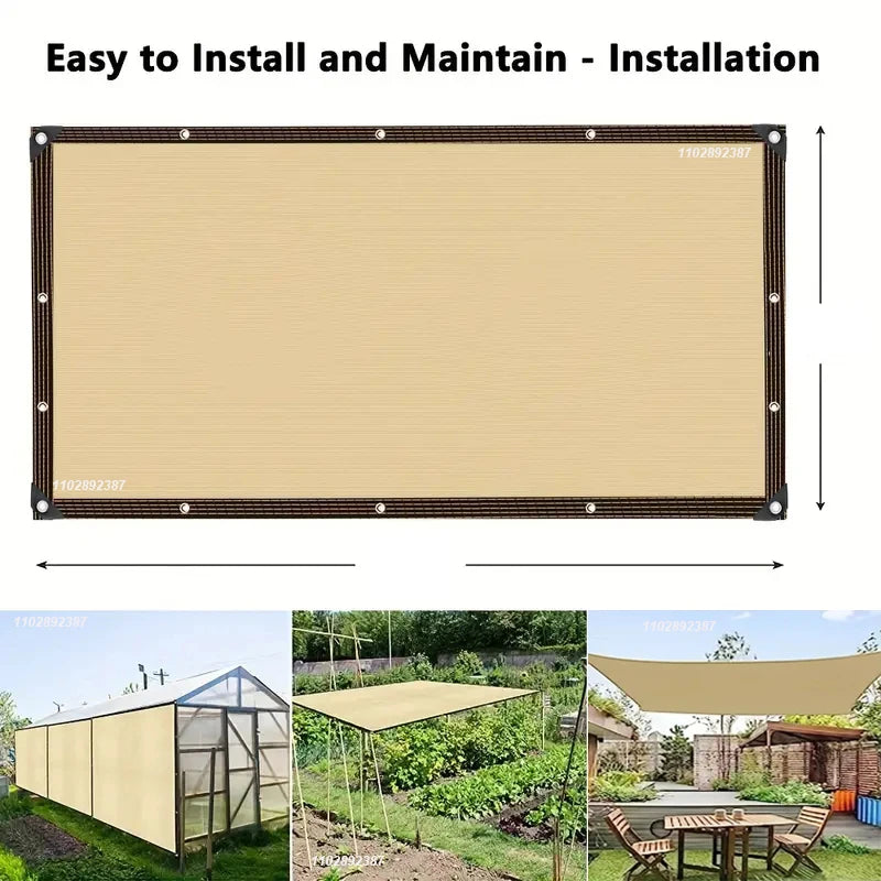 85% Shading HDPE Beige Sunshade Net Garden Plant Shed Shading Sail UV Protection Outdoor Pergola Sun Cover Swimming Pool Awning