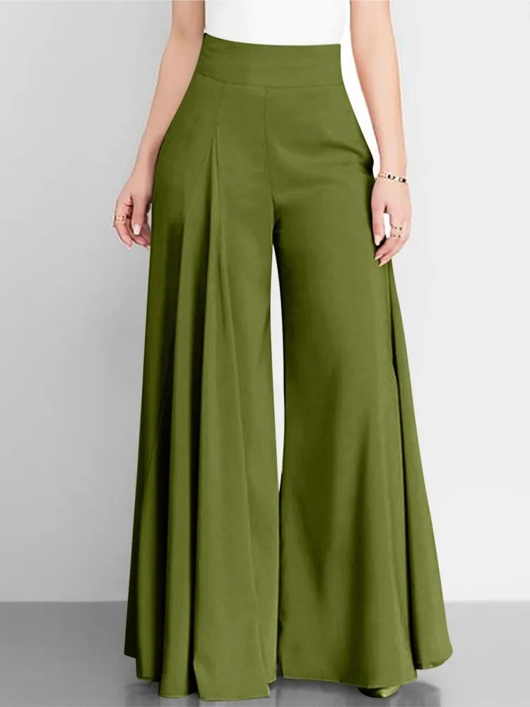 Pantalones anchos de cintura alta para mujer, pantalón largo, holgado, informal, elegante, para oficina, primavera y otoño