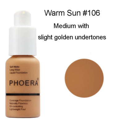 30ml phoera fundação base de maquiagem creme mineral toque branqueamento corretivo macio fosco óleo-controle ofertas quentes fundação tslm1
