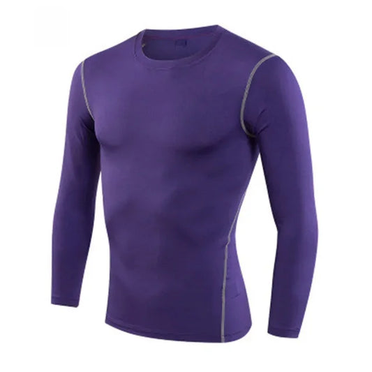 Long Sleeve Fitness Clothing Compression Shirt for Football Basketball Running Base Layer Quick Dry Sweat Absorbent Tight 