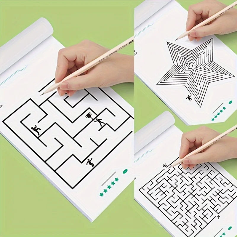 Maze puzzle book: Brain-challenging toy for boys and girls - Maze, logic games, and concentration exercises - Children's gift