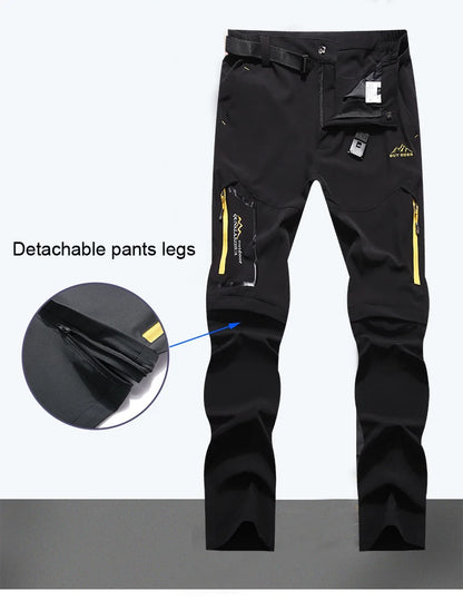 TRVLWEGO Men's Camping Hiking Pants Trekking High Stretch Summer Thin Waterproof Quick Dry UV-Proof Outdoor Travel Trousers