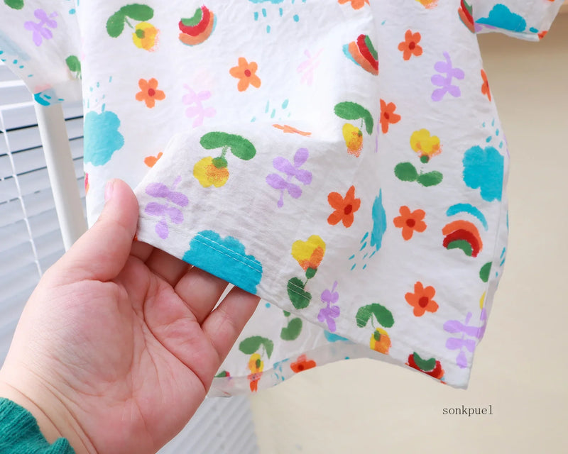 Summer Kids Suit Clothes for Girls Cartoon Short Sleeve T-shirt Tops+shorts 2024 New Children's Clothing Baby Boys Set