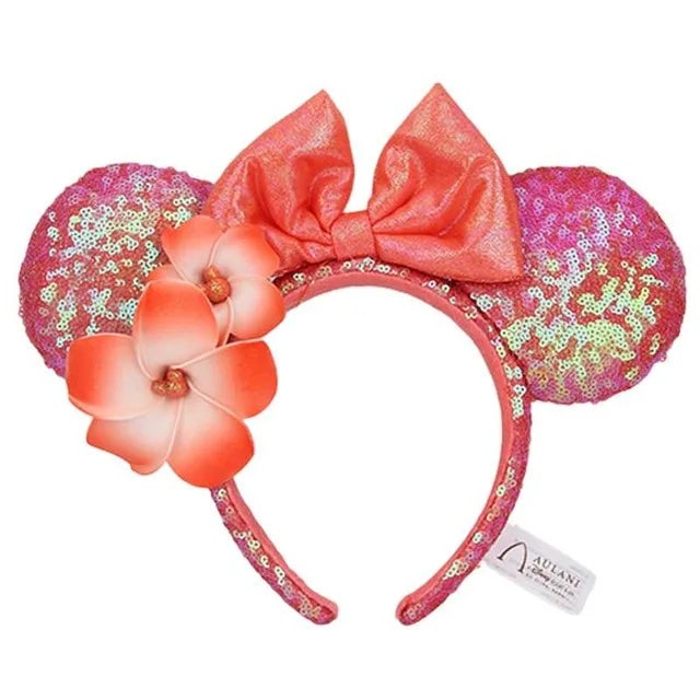 Diadema con orejas de Minnie y lazos grandes de Disney, ideal para disfraz de cosplay, de peluche, para adultos y niños. 
