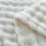 1 Pc Luxury Faux Rabbit Fur Throw Blanket Soft Warm White Striped Fluffy Blankets for Sofa Office Naps Single Double Plush Plaid