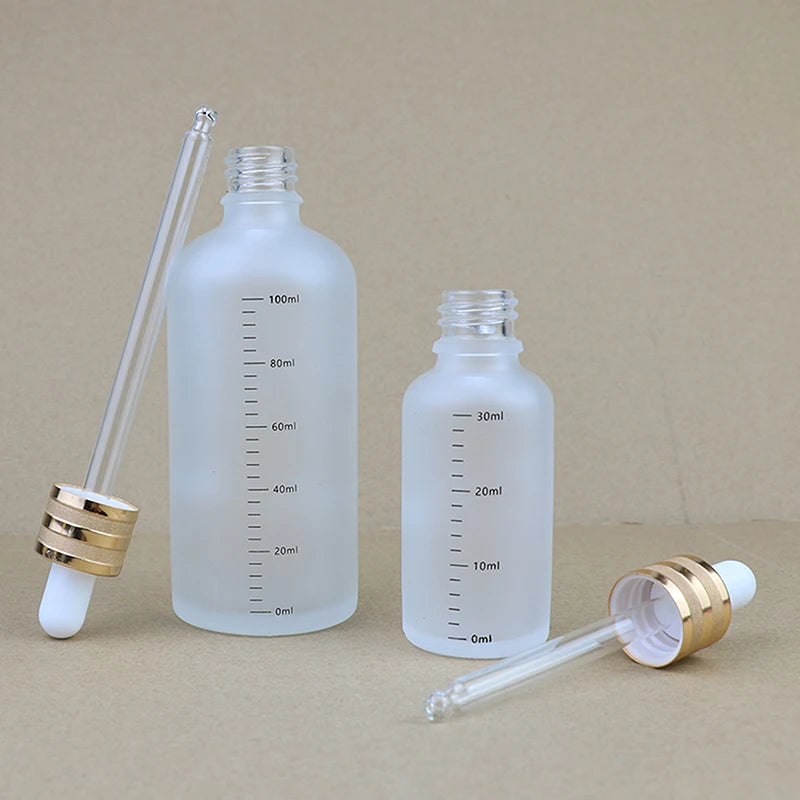 5ml-100ml Dropper Bottles With Scale Reagent Eye Drop Sanding Glass Aromatherapy Liquid Pipette Bottle Refillable Bottles Travel