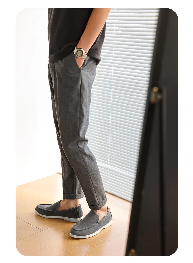 Men Flat Loafers 2025 Frosted Suede Flat Shoes Comfortable Non Slip Fashion Loafers Lightweight Trendy Outdoor Casual Shoes