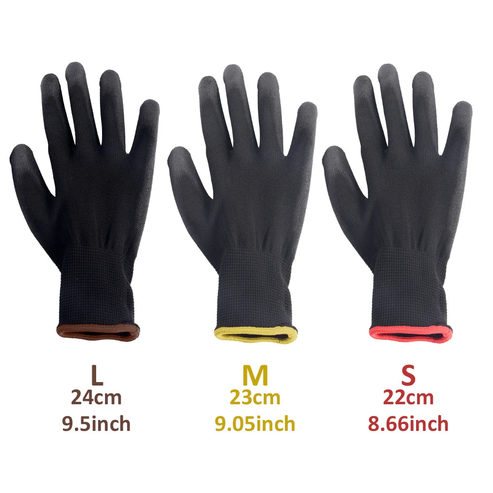 12-36 pairs of nitrile safety coated work gloves, PU gloves and palm coated mechanical work gloves, obtained CE EN388