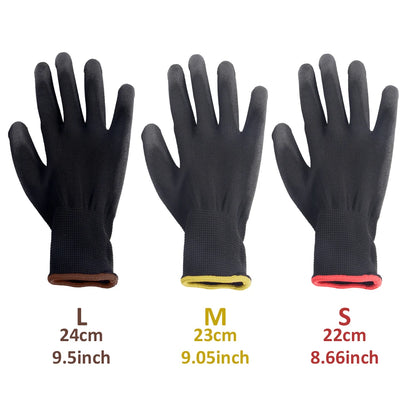 12-36 pairs of nitrile safety coated work gloves, PU gloves and palm coated mechanical work gloves, obtained CE EN388