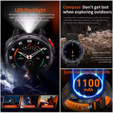 2026 New T-Rex3 Pro 1100mAh Battery Smart Watch GPS path 5ATM Waterproof Sports Run tracker Outdoors Compass Military Smartwatch