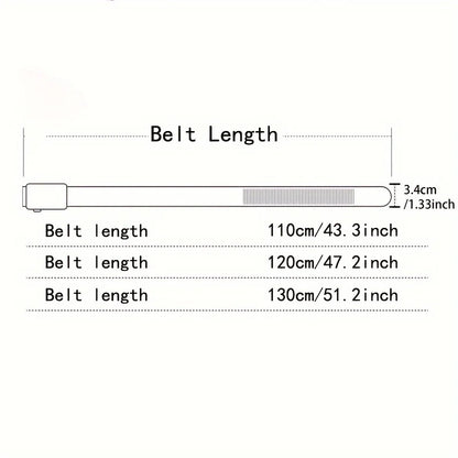Men's Woven Belt Nylon Material Toothless Automatic Buckle Belts For men, Outdoor Sports And Leisure Strap, Fashion Jeans Belt