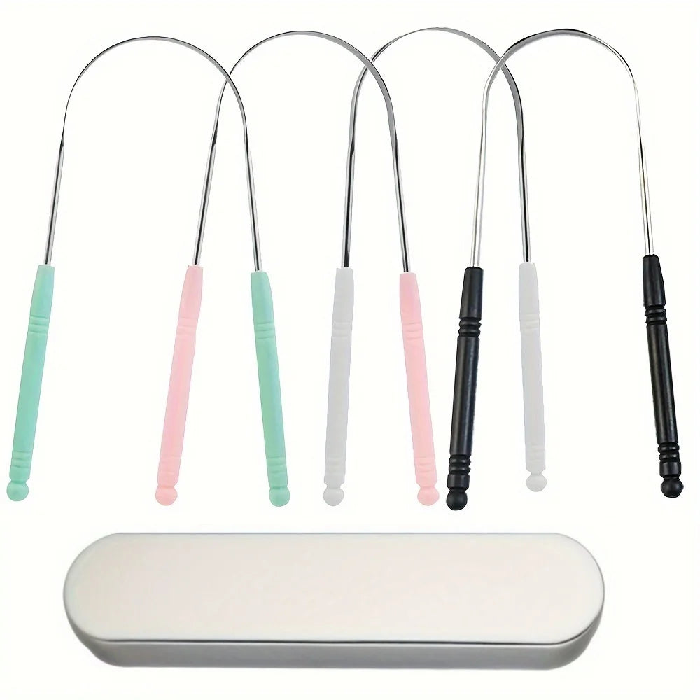 1PCS Stainless Steel Tongue Scraper Oral Tongue Cleaner Brush Tongue Toothbrush Oral Hygiene High Quality Tounge Scraper