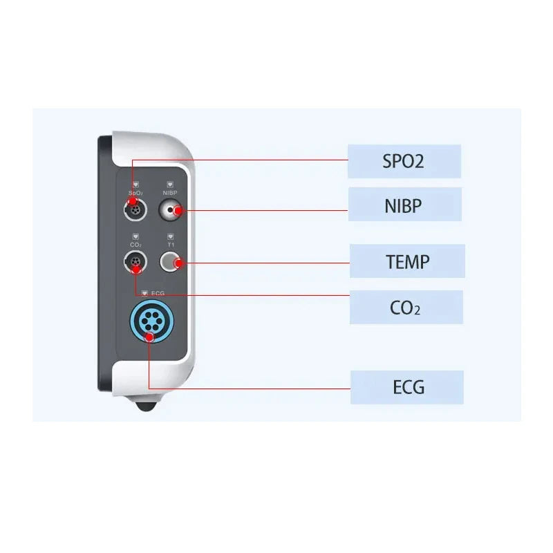 7 inch Touch screen Newborn adult /VET Use portable 6-parameter  ECG/NIBP/PR/SPO2/RESP/TEMP patient monitor vital sign monitor