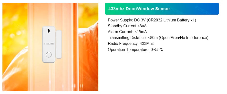 FUERS WIFI GSM Alarm System Wireless Home Burglar Security Alarm System Tuya APP Control Siren Motion Detector PIR Smoke Sensor