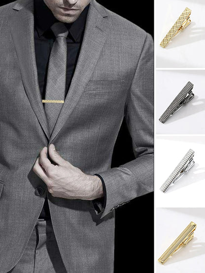 New Metal Silver Color Tie Clip For Men Wedding Necktie Tie Clasp Clip Gentleman Ties Bar Crystal Tie Pin For Men's Accessories