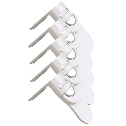 Anti-Belinching Hand Cabinet Drawer Locks, fivela de segurança de plástico branco para crianças, segurança do bebê