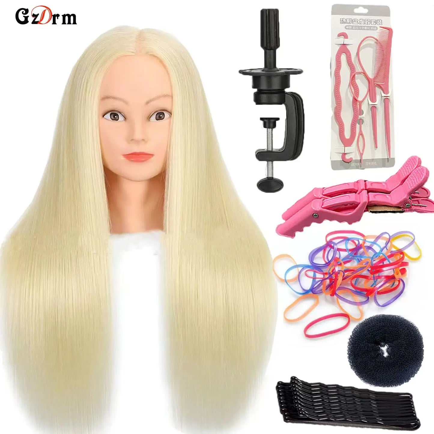 Cabeça de manequim cabeça de treinamento para trança cabeleireiro 100% fibra de alta temperatura manequim feminino cabeça de boneca de treinamento