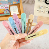Mini navaja de bolsillo Kawaii con diseño de caramelo, color arte, multiusos, caja exprés, cortador de papel, herramienta para manualidades, material de papelería para oficina y escuela.