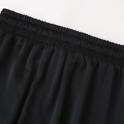 Conjunto de chaqueta y pantalón de traje cruzado con efecto arrugado para mujer, primavera y verano 2024, estilo europeo y americano