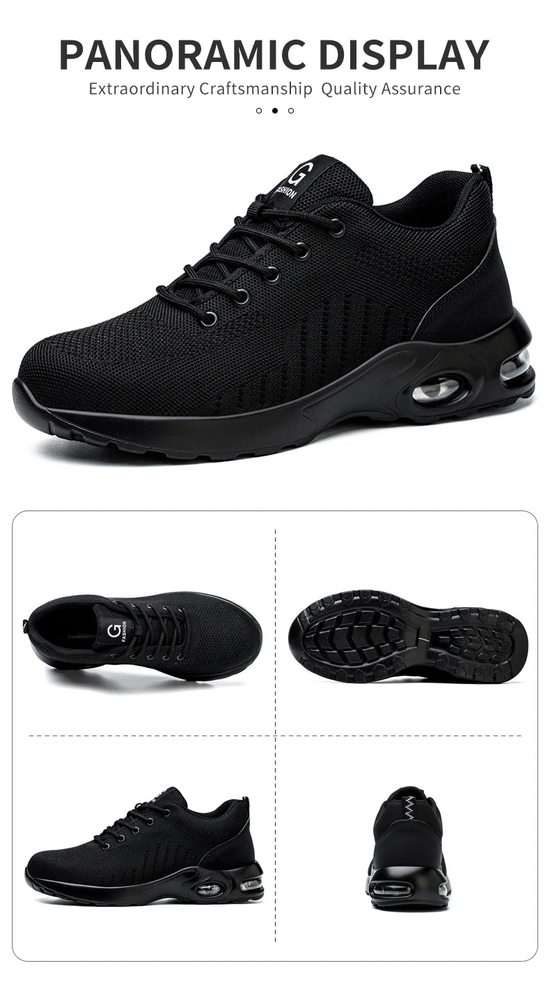 New Styles Men Safety Boots With Steel Toe Cap Anti-smash Work Sneakers Safety Shoes Men IndestructibleWork Boots Tactical Boots