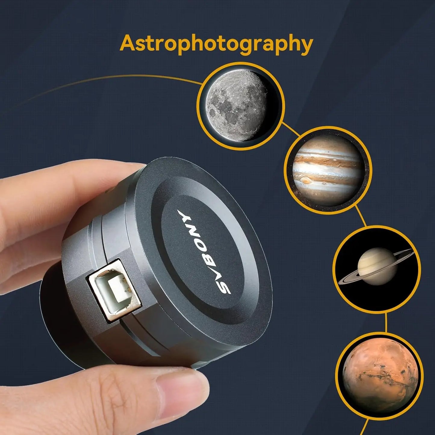 Cámara telescópica planetaria Svbony SV105/205 con ocular digital CMOS de 1,25'' para principiantes en fotografía planetaria.