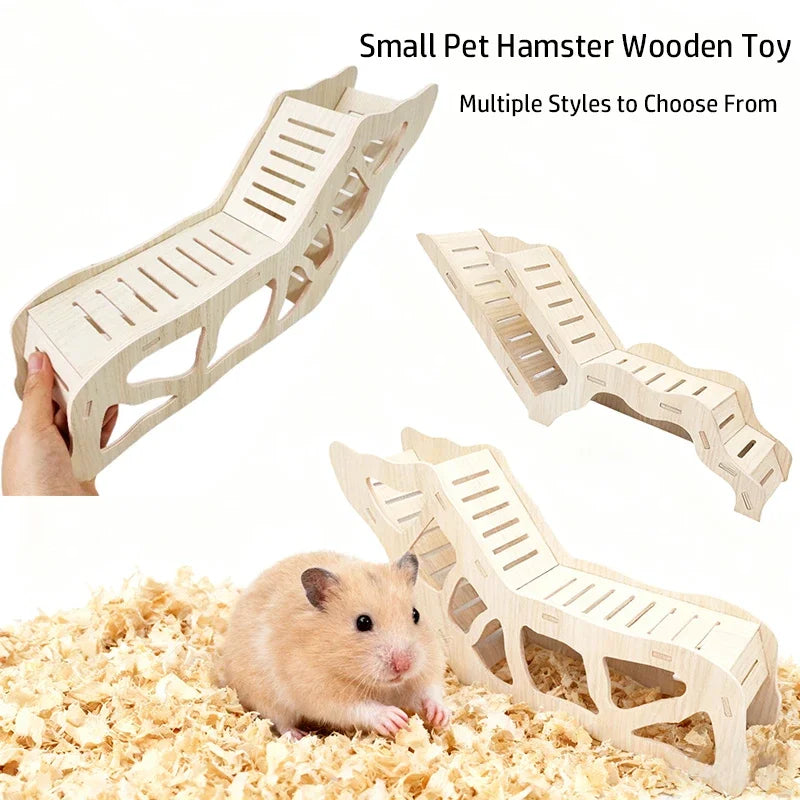 Hamster Wooden Hideout Cave Toy for Dwarf Hamsters Golden Bears Hideaway House with Peekaboo Design Small Animal Cage Accessories