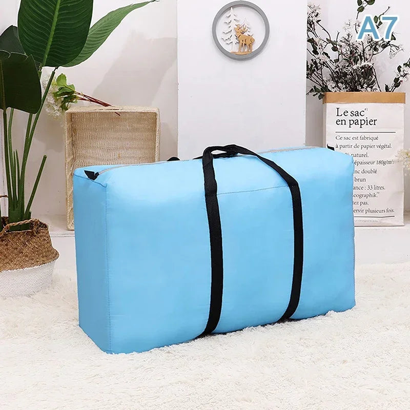Unisex Large Capacity Luggage Bag Travel Clothes Storage Bags Zipper Oxford Weekend Bag Thin Portable Moving Luggage Bags
