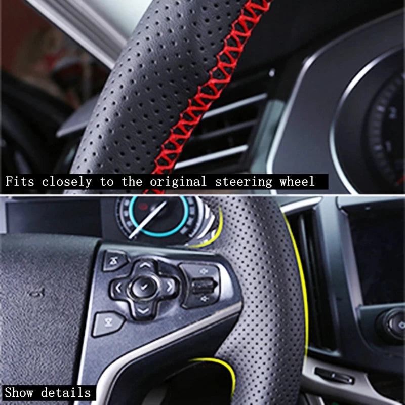 Customize Microfiber Leather Car Steering Wheel Cover For Ford Focus 3 2015-2018 Kuga 2016-2019 Escape C-MAX Ecosport 2018-2019